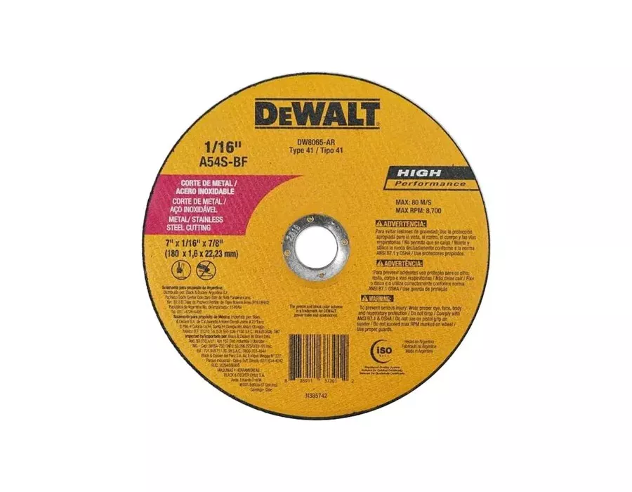 Disco De Corte Fino 7 Dewalt - DW8065-AR