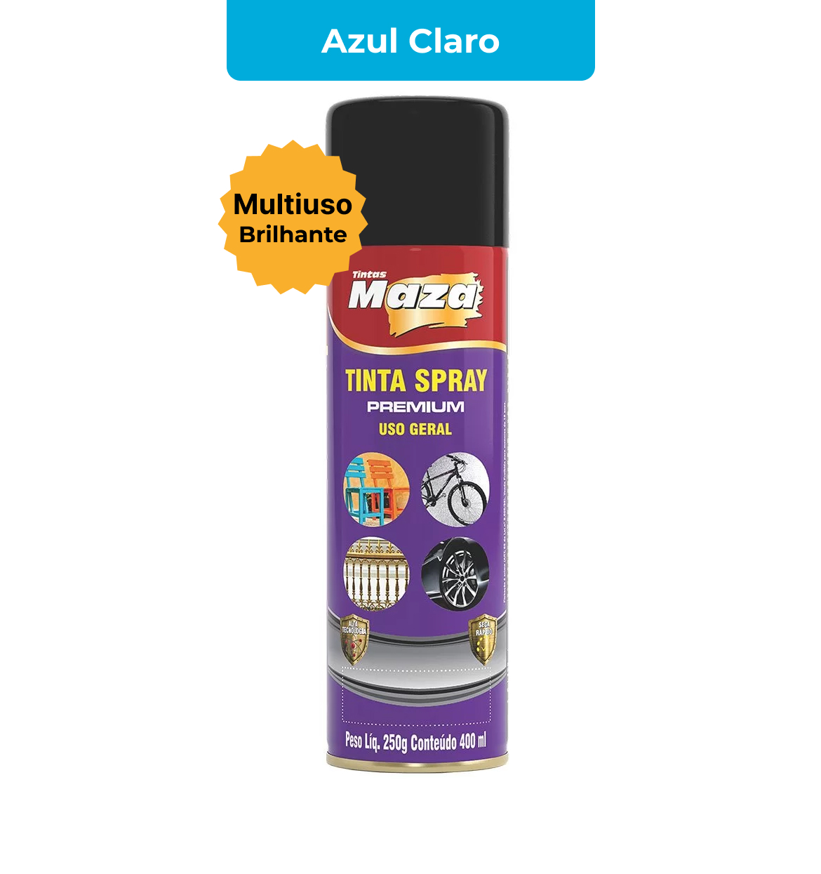SPRAY BRILHANTE azul claro 250G MAZA
