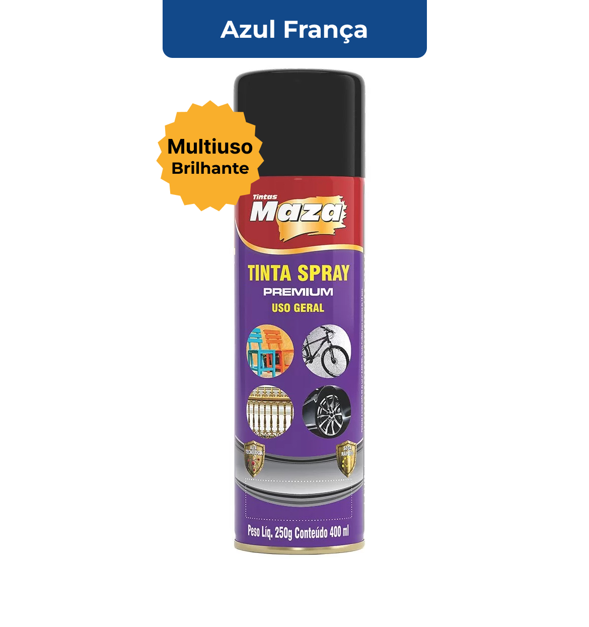 SPRAY BRILHANTE azul frança 250G MAZA