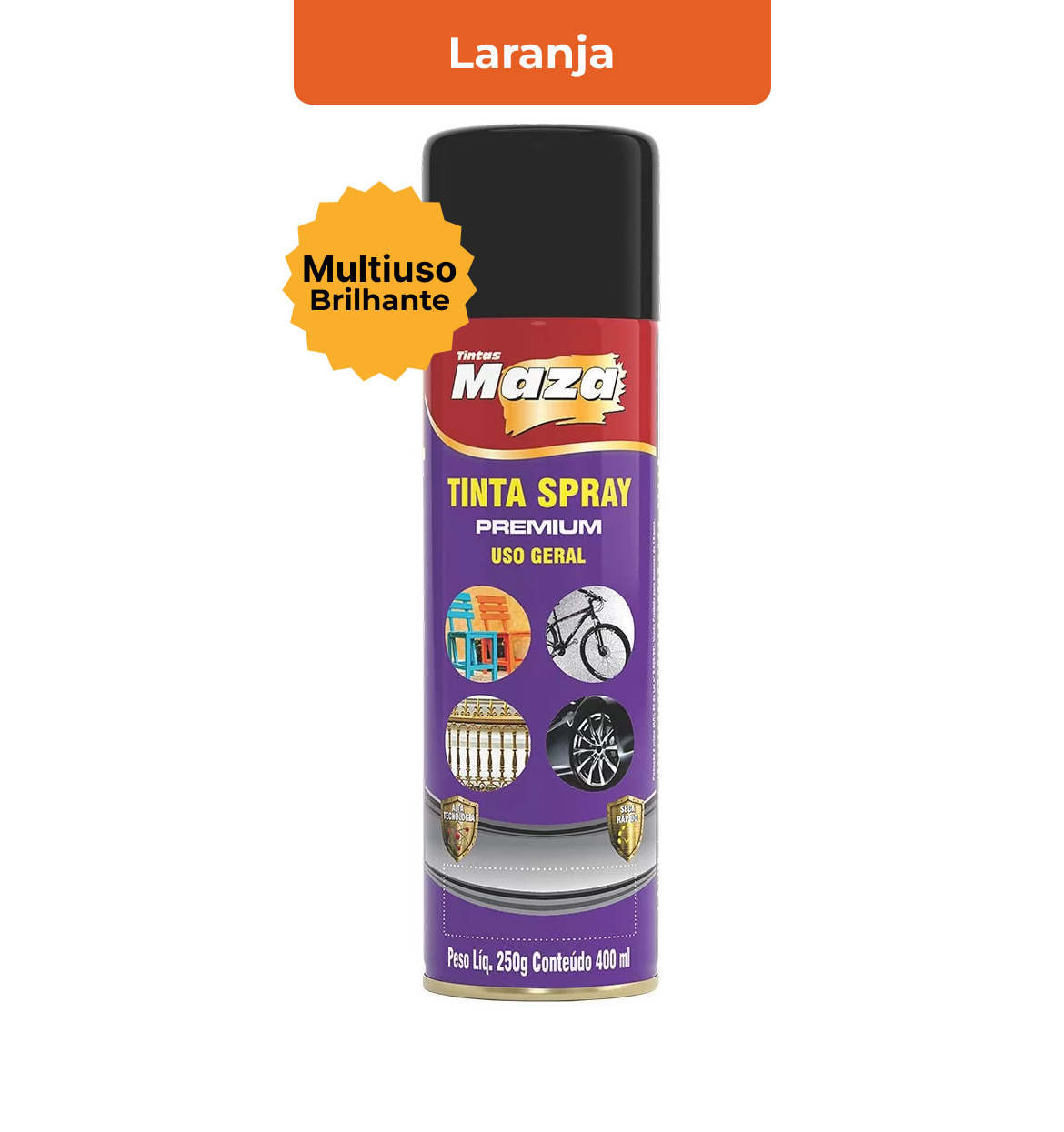SPRAY BRILHANTE laranja 250G MAZA