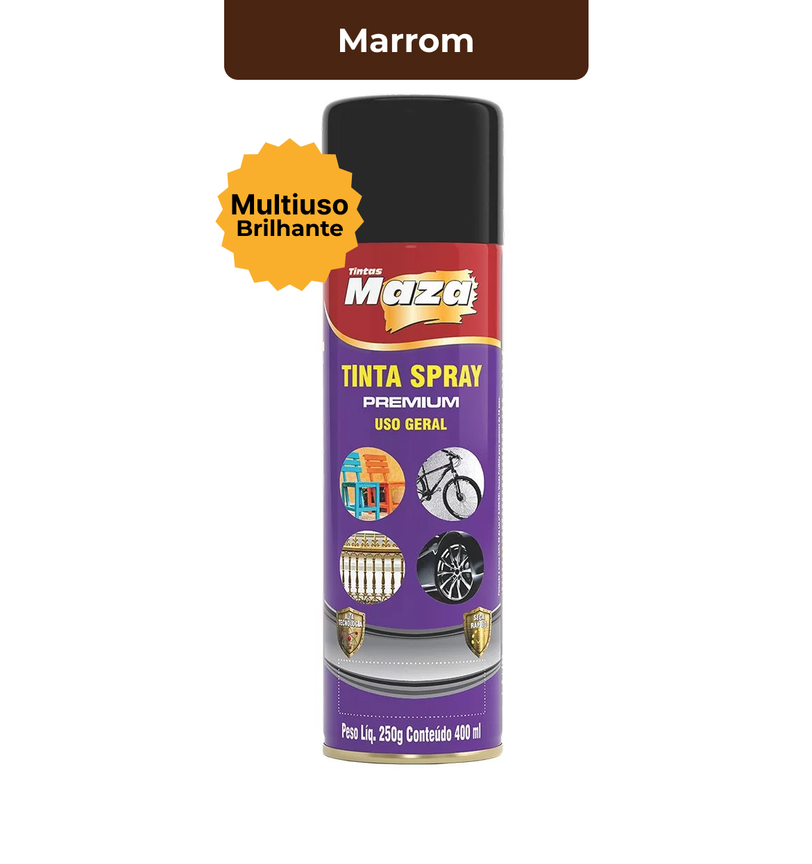 SPRAY BRILHANTE marrom 250G MAZA
