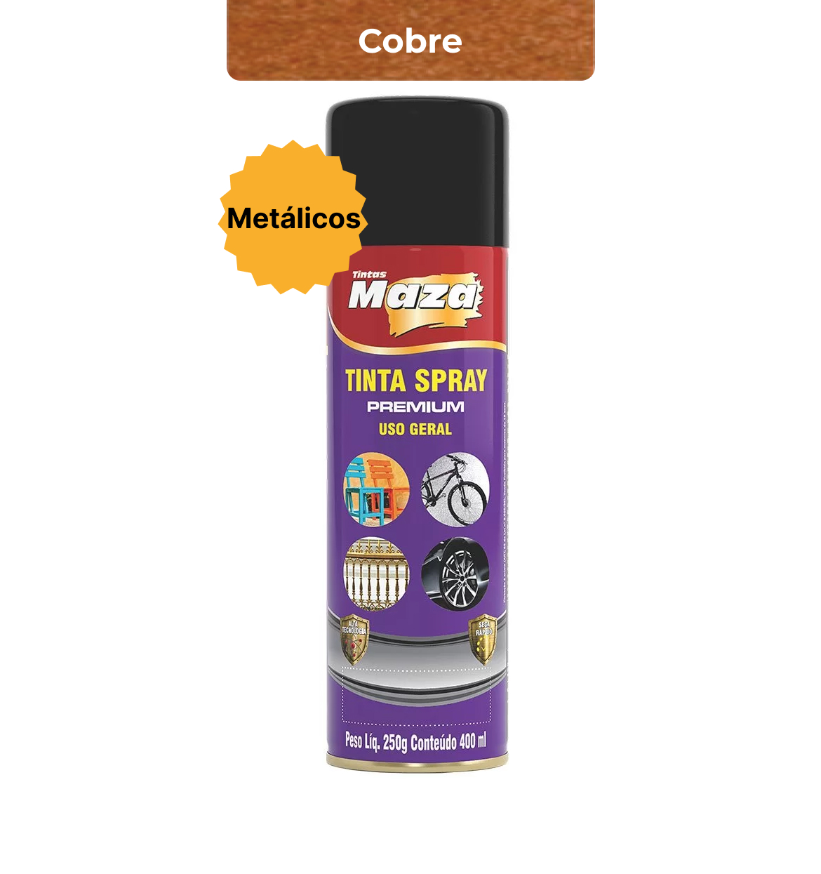 SPRAY METALICO COBRE 250G MAZA