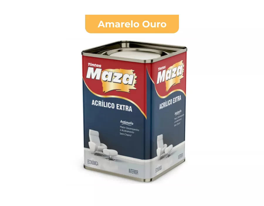 TINTA ACRÍLICO EXTRA AMARELO OURO 18L MAZA