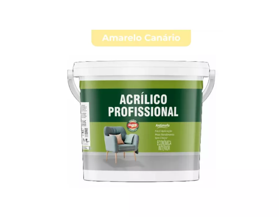 TINTA ACRÍLICO PROFISSIONAL FOSCO AMARELO CANARIO 18L MAZA