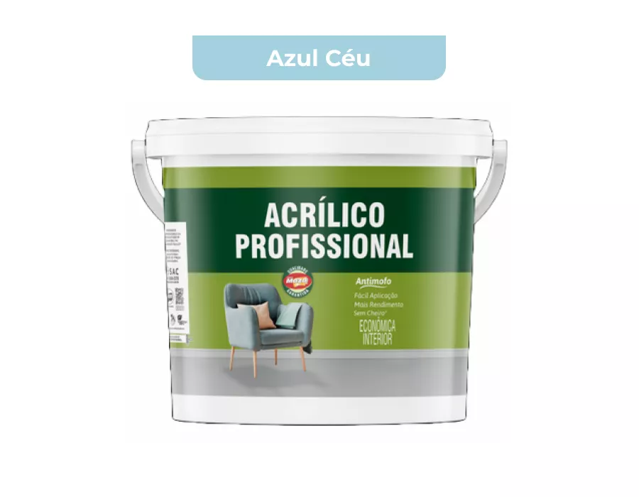 TINTA ACRÍLICO PROFISSIONAL FOSCO AZUL CEU 18L MAZA