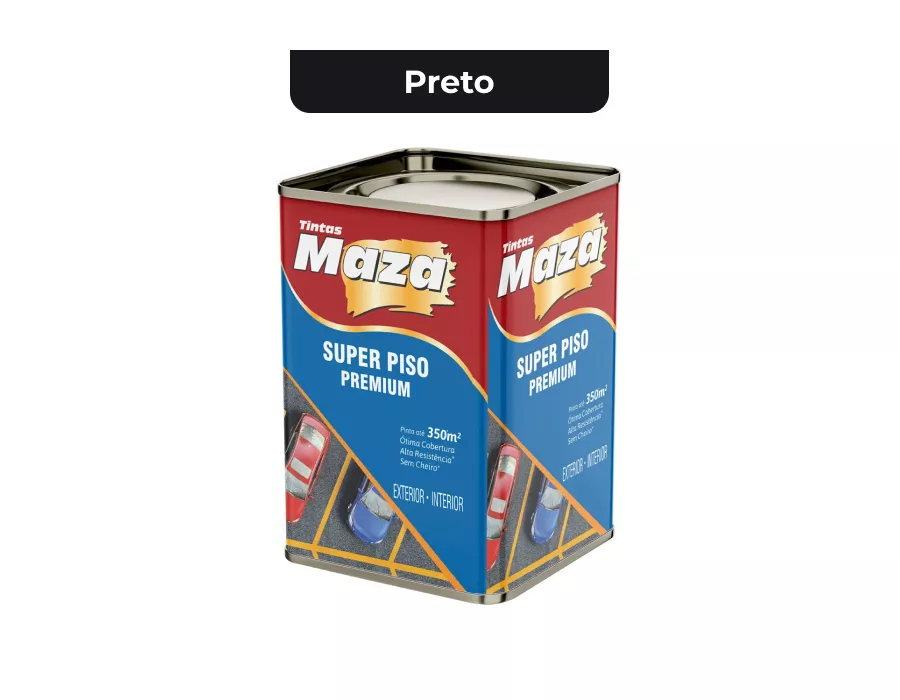 TINTA SUPER PISO PREMIUM PRETO 18L MAZA