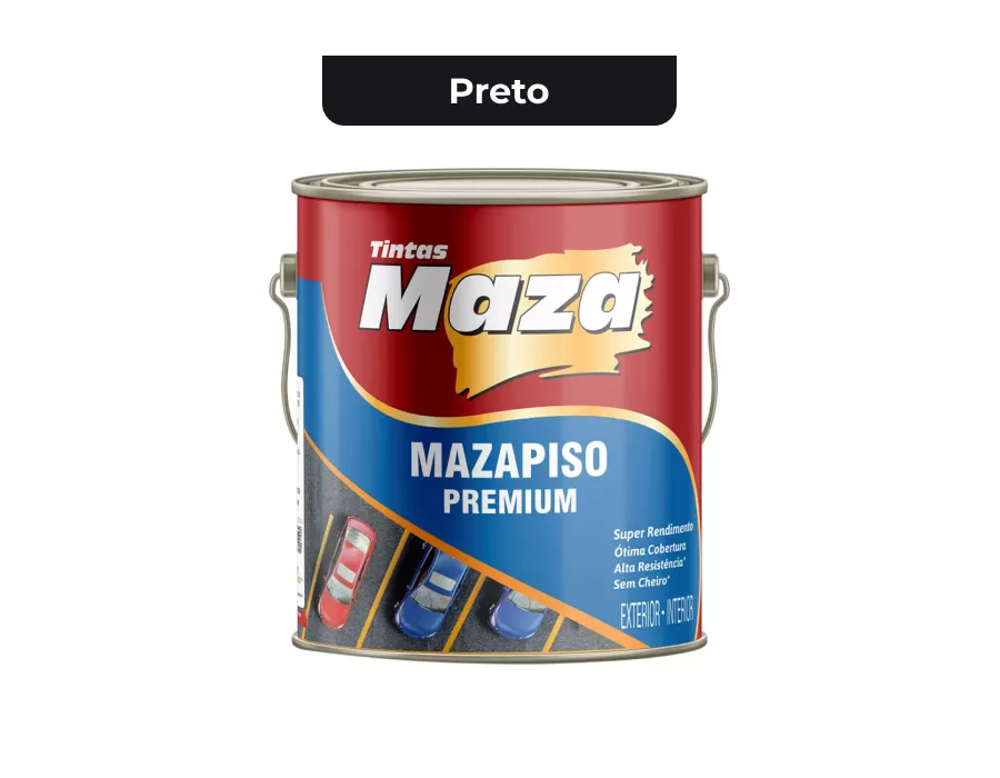TINTA SUPER PISO PREMIUM PRETO 3,6L MAZA
