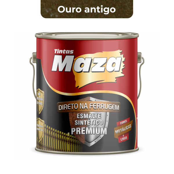 Tinta Esmalte Sintético Metálico Ouro Antigo Direto na Ferrugem