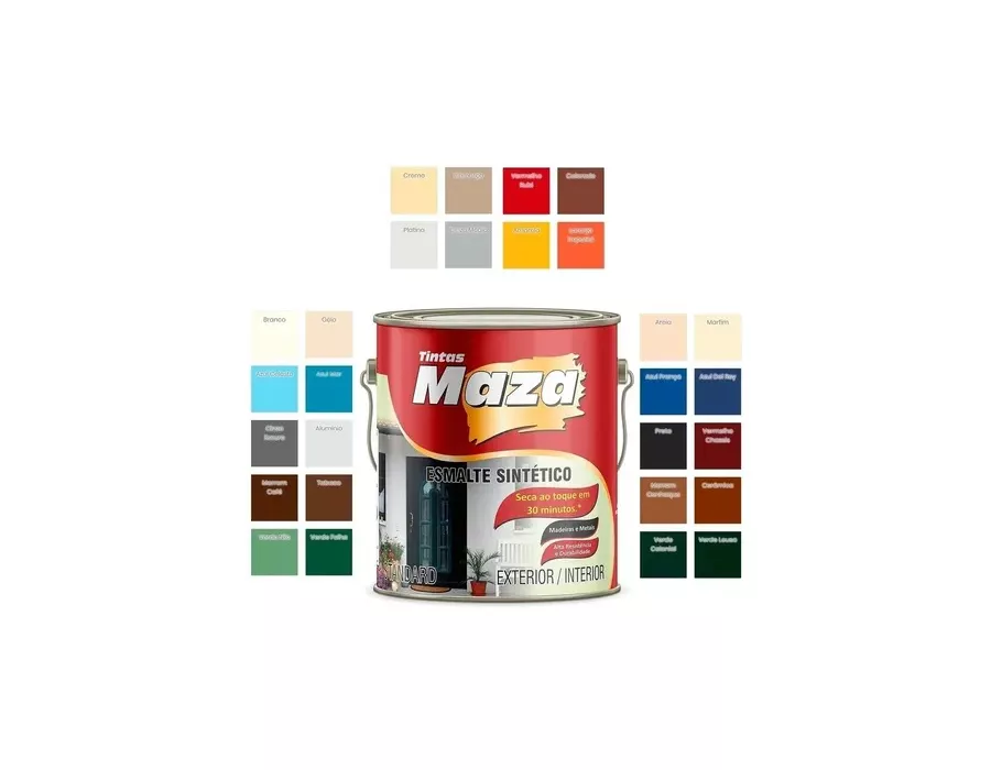 Tinta Esmalte Sintético Vermelho Chassis Standard de Alta Qualidade 3,6LT MAZA